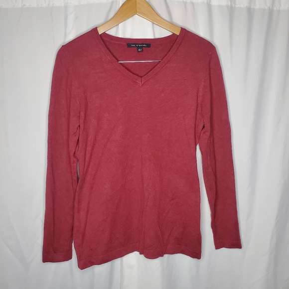 Zac and Rachel Brick Red V-Neck Long Sleeve Sweater Size Large - Picture 6 of 6